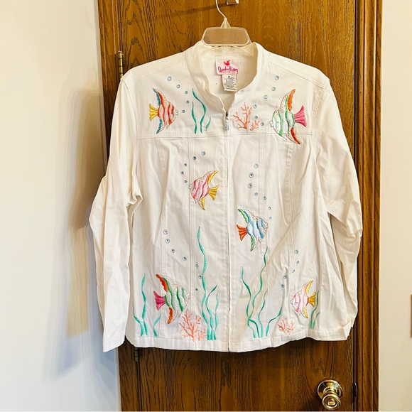 Quacker Factory Jackets & Blazers - Quaker Factory Embroidered Fish Jacket - 2X